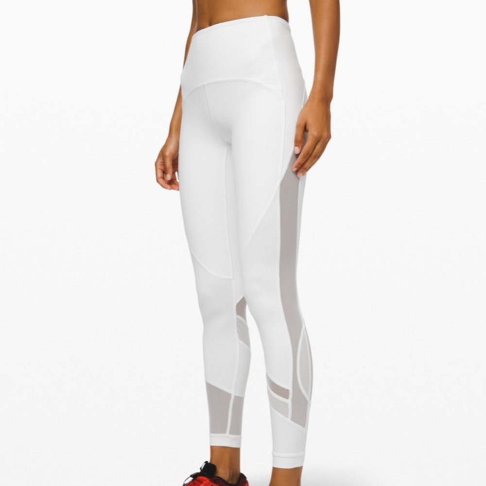 White Lulu Lemon Leggings Size 4